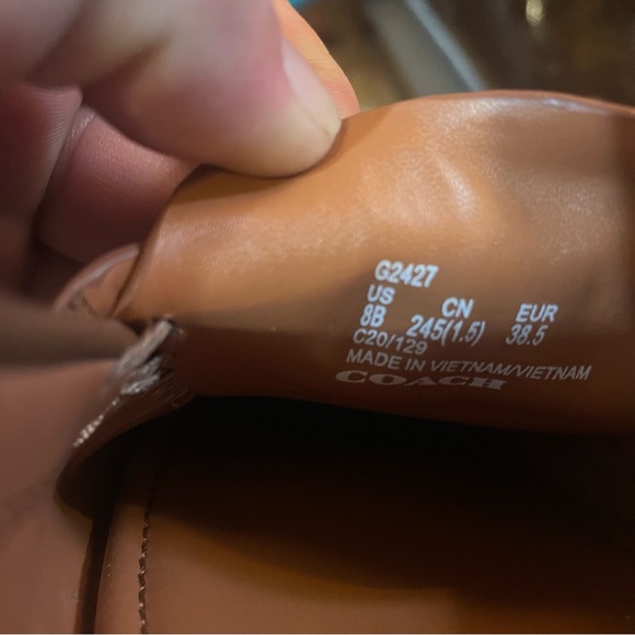 COACH Shoes Womens Size 8B Brown Leather CROSBY DRIVER Slip On Flat Turnlock - Picture 8 of 8